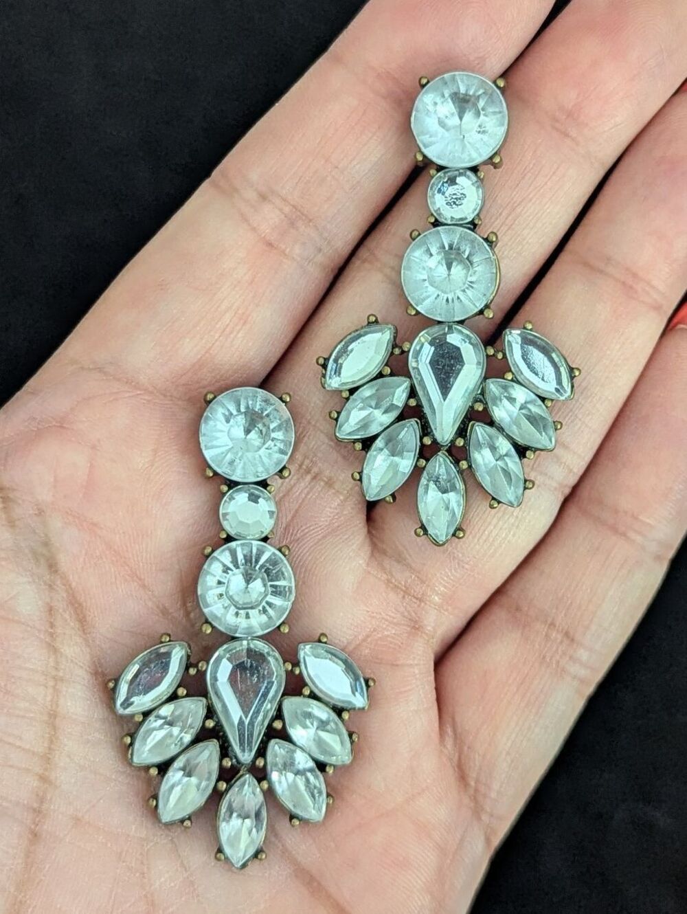Crystal Rhinestone Dangle Drop Earrings Glam Party